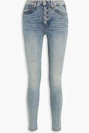 RAG&BONE Nina faded high-rise skinny jeans - Blue