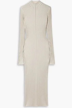 Interior Ridley ribbed cotton-blend midi dress
