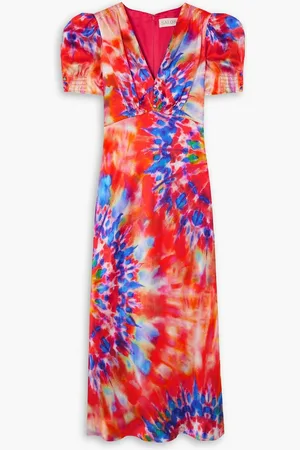SALONI Venyx Lea tie-dyed silk midi dress