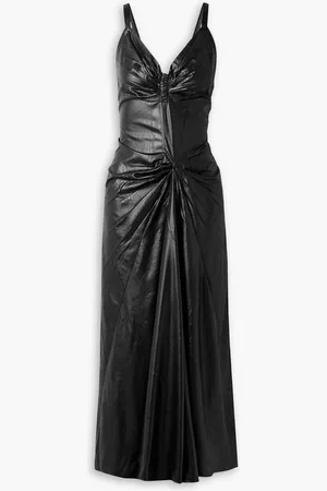 Maison Margiela Ruched moire maxi dress