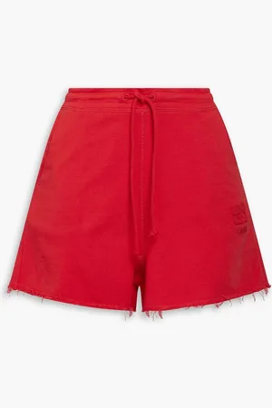 Ganni French cotton-terry shorts
