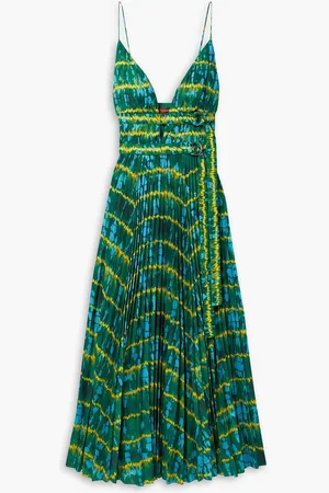 Altuzarra Winda pleated tie-dyed crepe de chine maxi dress