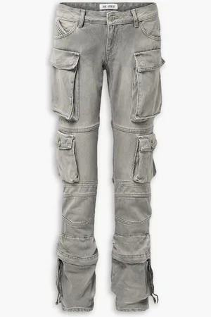 The Attico Essie distressed low-rise straight-leg cargo jeans