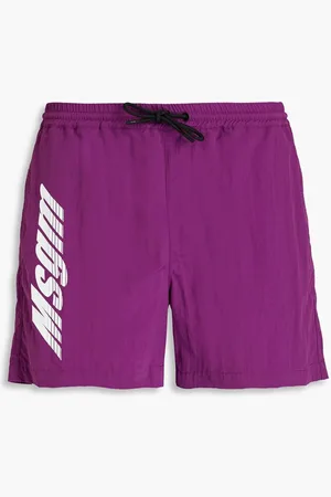 Msgm Printed short-length swim shorts