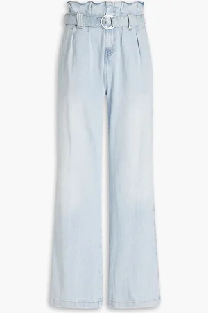 7 for all Mankind Belted high-rise wide-leg jeans - Blue