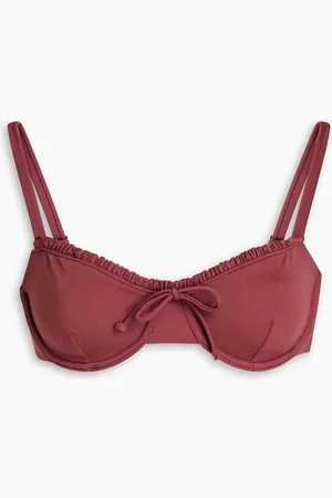 ONIA Marilyn ruched underwired bikini top - Purple