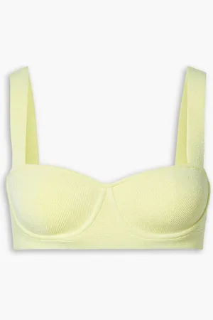GALVAN NYX cropped stretch-knit top - Yellow