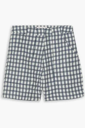 Lisa Marie Fernandez Checked cotton-blend bouclé-jacquard shorts - Blue