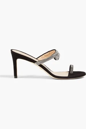 Stuart Weitzman Sue crystal-embellished suede sandals