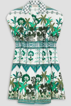 EMPORIO Gloria printed cotton-poplin mini shirt dress