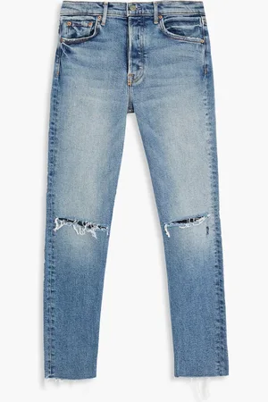 GRLFRND Karolina distressed high-rise skinny jeans - Blue