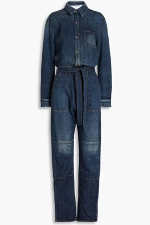 RAG&BONE Miramar printed French cotton-terry jumpsuit - Blue