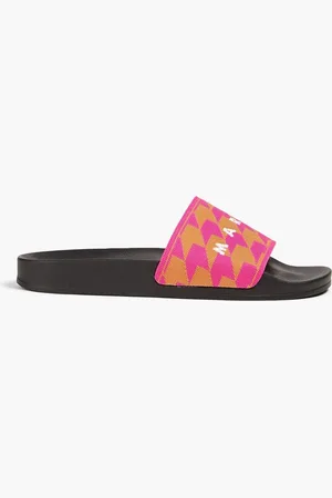 Marni Houndstooth jacquard slides - Pink