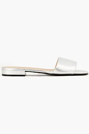 Sergio Rossi Metallic leather slides - Metallic