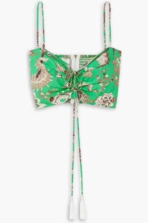 Cara Cara Maidstone cropped printed cotton-voile top