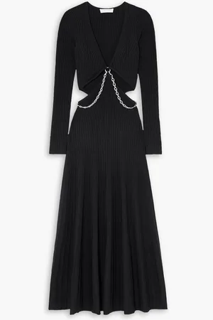 Simkhai Kathryn cutout embellished ribbed-knit midi dress
