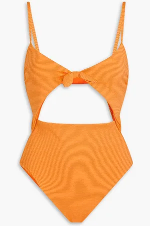 Mara Hoffman Kia cutout ribbed knotted swimsuit