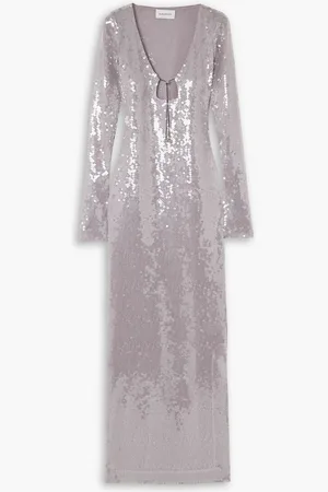 16Arlington Solaria sequined stretch-tulle maxi dress - Purple