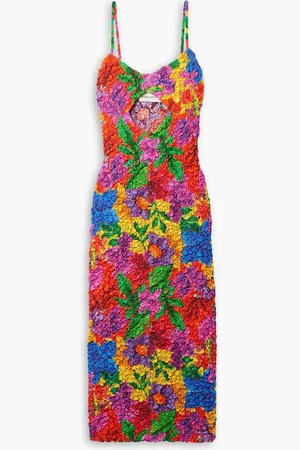 Mara Hoffman Kimiko cutout printed popcorn TENCEL™ Lyocell midi dress