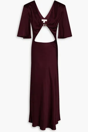 MATÉRIEL by Aleksandre Akhalkatsishvili Cutout satin-crepe maxi dress - Purple