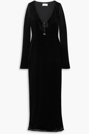16Arlington Solaria cutout stretch-velvet maxi dress