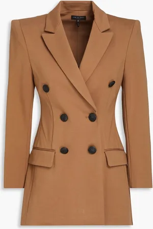 RAG&BONE Warren double-breasted stretch-jersey blazer - Brown