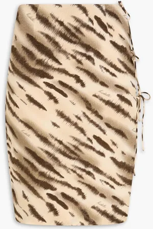 ROTATE Tiger-print jacquard skirt - Neutral