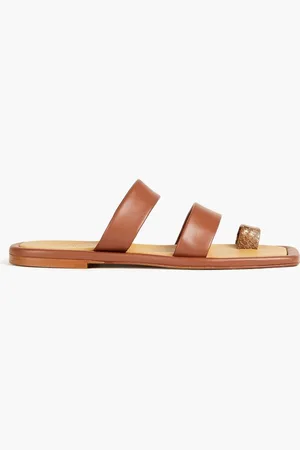 REJINA PYO Smooth and snake-effect leather sandals