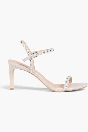 Stuart Weitzman Dancer 80 crystal-embellished metallic suede sandals - Metallic