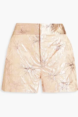 ALICE+OLIVIA Alice Olivia - Cady metallic floral-jacquard shorts - Metallic