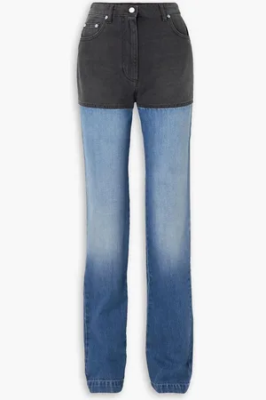Peter Do Two-tone mid-rise straight-leg jeans - Blue
