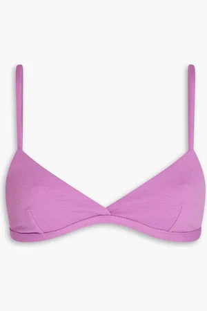 MATTEAU The Crop stretch-crepe triangle bikini top - Purple