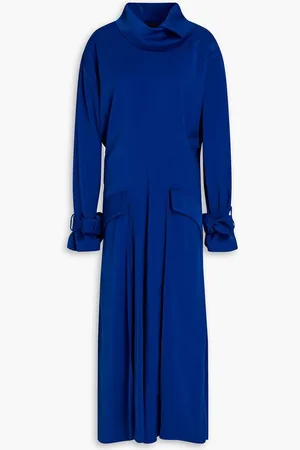 Kenzo Pleated satin midi dress - Blue