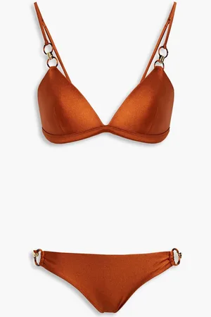 ZIMMERMANN Ring-embellished triangle bikin - Brown
