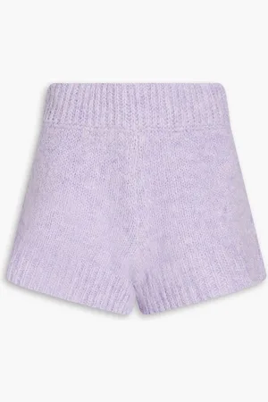 ROTATE Susanna wool-blend shorts - Purple