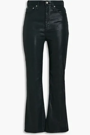 RAG&BONE Coated high-rise kickflare jeans - Green