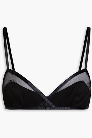 ZIMMERMANN Satin-paneled tulle triangle bra