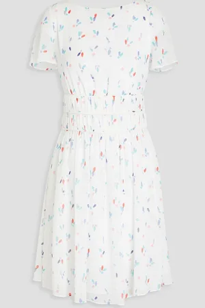 Emporio Armani Gathered printed crepon mini dress