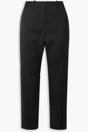 NILI LOTAN Tel Aviv cropped stretch-wool twill tapered pants - Gray