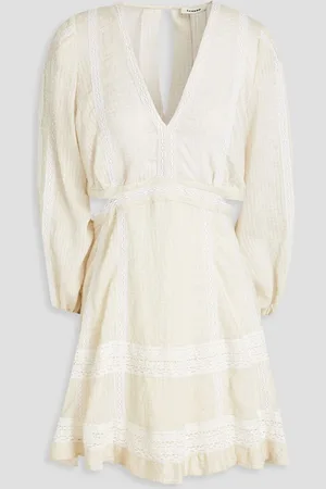 Sandro Cutout seersucker mini dress - White