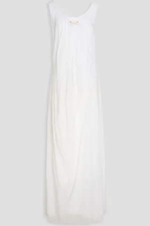 Maison Margiela Silk-blend georgette maxi dress - White