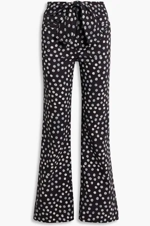 ULLA JOHNSON Wade polka-dot high-rise flared jeans