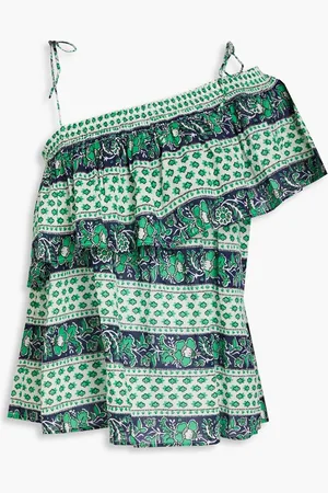 Antik Batik Austin ruffled printed cotton-voile top