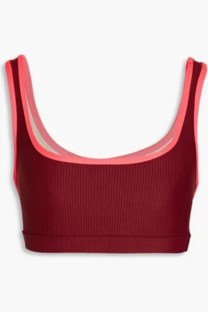 Heroine Cutout two-tone stretch sports bra - Purple