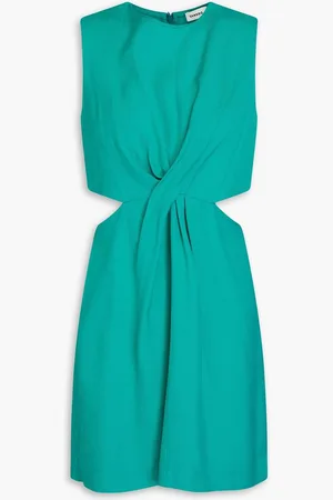 Sandro Cutout twisted crepe mini dress - Blue