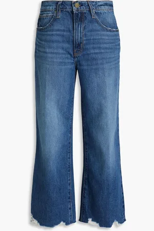 Frame Faded high-rise wide-leg jeans - Blue