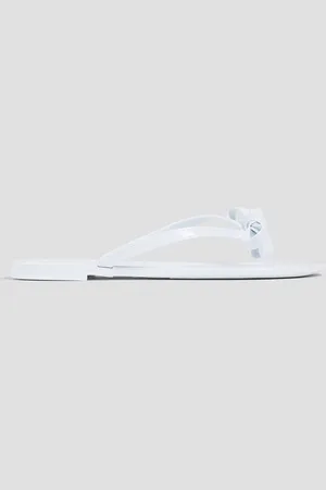 Stuart Weitzman Bow-embellished rubber flip flops