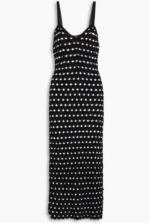 Altuzarra Scalloped two-tone stretch-knit midi dress