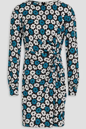 Diane von Furstenberg Coraline ruched floral-print crepe mini dress