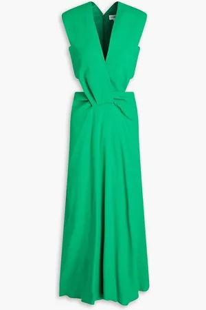 Victoria Beckham Cutout twisted crepe midi dress - Green